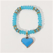 ( blue) occidental style Bohemian style crystal beads bracelet  spring summer sweet love pendant fashion