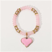 ( Pink) occidental style Bohemian style crystal beads bracelet  spring summer sweet love pendant fashion
