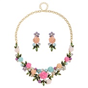 ( Color)set necklace earrings woman fashion three-dimensional flower occidental style wedding