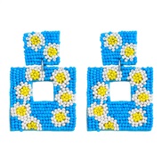 ( blue)new spring fresh sweet flowers beads daisy earrings Country style Earring woman