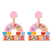 ( Pink)occidental style Word love earrings lady fashion lovely all-Purpose trend Earring