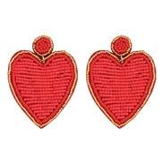 ( red)occidental style   fashion love earrings woman creative all-Purpose beads brief handmade Earring