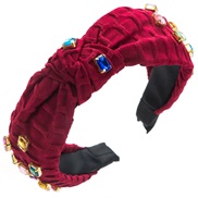 ( red)occidental style high quality Cloth fully-jewelled Headband woman multicolor fashion trend width Headband