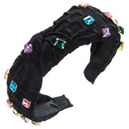 ( black)occidental style high quality Cloth fully-jewelled Headband woman multicolor fashion trend width Headband