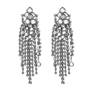( white)occidental style long style tassel claw chain earrings temperament exaggerating elegant high banquet