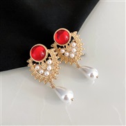(A694)occidental style retro palace wind drop Pearl earrings customs samll exaggerating Earring