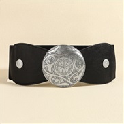 (197 6 anti silver)Metal buckle belt woman carving retro ornament overcoat Winter all-Purpose elasticity palace wind