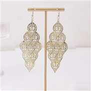 (E2645)occidental style leaves hollow earrings  ethnic style multilayer geometry rhombus Round butterfly long style tas