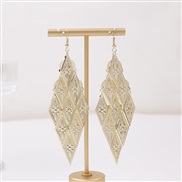 (E2461)occidental style leaves hollow earrings  ethnic style multilayer geometry rhombus Round butterfly long style tas