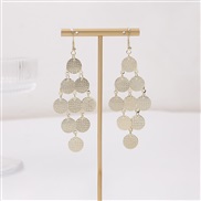 (E2319 1)occidental style leaves hollow earrings  ethnic style multilayer geometry rhombus Round butterfly long style t