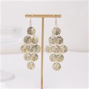 (E2458 1)occidental style leaves hollow earrings  ethnic style multilayer geometry rhombus Round butterfly long style t