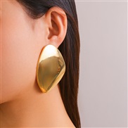 ( Gold 3 97)occidental style personality big surface exaggeratingearring  fashion Metal geometry ear stud