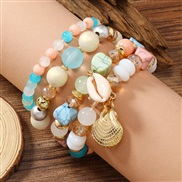 ( whiteKCgold (WB314))occidental style fashion Bohemia lovely pendant multilayer beads bracelet women