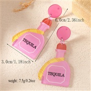 ( Pink White K(WEH47 8)) earrings fashion personality rainbow
