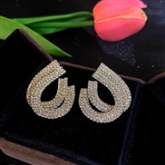 ( Silver needle  Gold)s silver embed fully-jewelled ear stud fashion retro brief exaggerating earrings Earring woman