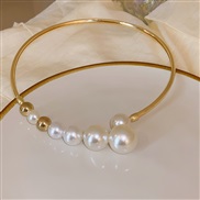 (5  necklace  GoldPearl )occidental style samll Metal wind pellet necklace personality Collar fashion all-Purpose tempe