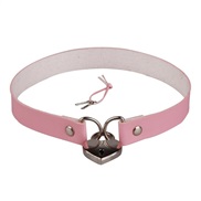 ( Pink)brief punk wind Peach heart love Collar chain belt clavicle necklace