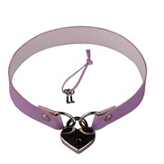 (Ligh purple)brief punk wind Peach heart love Collar chain belt clavicle necklace