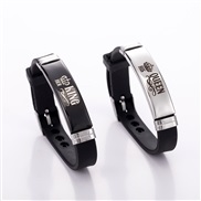 (sku9338)occidental style set QUEE I crown pattern personality lovers silica gel bracelet