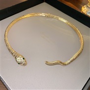 (  Gold)occidental style exaggerating diamond snake Collar personality fashion necklace samll temperament high
