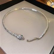 (  Silver)occidental style exaggerating diamond snake Collar personality fashion necklace samll temperament high