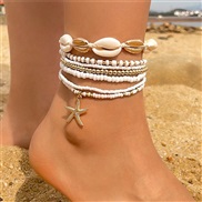 (25134 A gold)  Bohemia wind Shells beads weave bracelet wind starfish beads