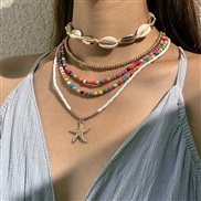 (25134 B colour necklace)  Bohemia wind Shells beads weave bracelet wind starfish beads
