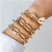 (25617 gold)  Bohemia wind Shells beads weave bracelet wind starfish beads