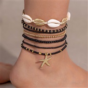 (25134 A black)  Bohemia wind Shells beads weave bracelet wind starfish beads