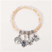 ( Beige)occidental style Bohemia fresh crystal beads bracelet  style new medium ethnic style