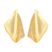 ( Gold)occidental style wind exaggerating circle cirque Metal surface ear stud fashion earrings