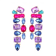 ( Blue color)earrings occidental style earrings colorful diamond Earring lady wind fully-jewelled exaggerating ear stud