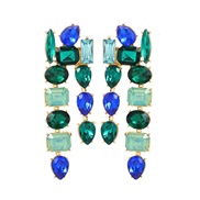 (blue  Green color)earrings occidental style earrings colorful diamond Earring woman wind fully-jewelled exaggerating e