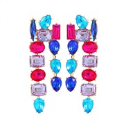 (blue  Purple color )earrings occidental style earrings colorful diamond Earring woman wind fully-jewelled exaggerating