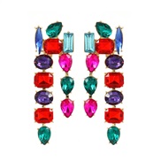 (green red color )earrings occidental style earrings colorful diamond Earring woman wind fully-jewelled exaggerating ea