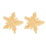 ( Gold)spring Alloy earrings occidental style Earring woman exaggerating Metal flowers ear stud