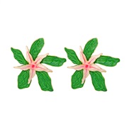 ( green)occidental style spring exaggerating Alloy enamel flowers earrings personality super flowers earring