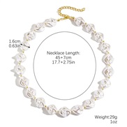 (N2312 8 rhombus Pearl )Pearl high gift necklace woman  Pearl necklace spring summer