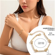 ( 1  Gold 2379)occidental style pendant tassel set bracelet ins all-Purpose heart-shapedtarracelet