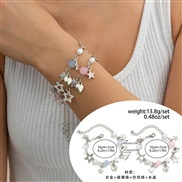 ( 9  White K 4926)occidental style pendant tassel set bracelet ins all-Purpose heart-shapedtarracelet
