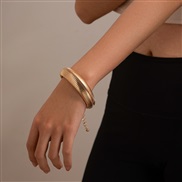 ( Bracelet Gold 24 3)occidental style  punk exaggerating snake Africa Collar  geometry Metal clavicle