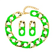 ( Fluorescent green ) summer splice set  fashion samllO Word chain woman