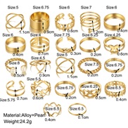 (gold ) butterfly ring opening more ring set love ring woman samll