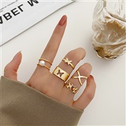 (54614 1) butterfly ring opening more ring set love ring woman samll