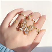 (54657 1) butterfly ring opening more ring set love ring woman samll