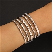 (59886 2)EU brief beads bracelet gold retro elasticity beads bracelet bangle