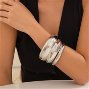 ( 1  White k 4866)occidental style  fashion circle banglechain width surface multilayer brief bangle