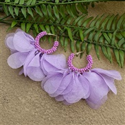 (purple)occidental style Bohemian style Cloth tassel earrings  fashion exaggerating beads Earring