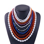 ( Color)occidental style new necklace woman fashion Bohemian style long style Pearl multilayer necklace women necklace 
