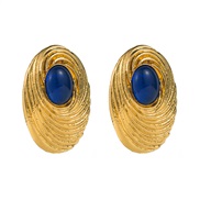 ( blue)occidental style retro palace wind silver earrings woman samll high banquet temperament Earring